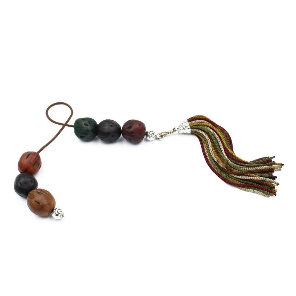 Aromatic nutmeg bracelet (begleri) with tassel (6 beads)  - 2