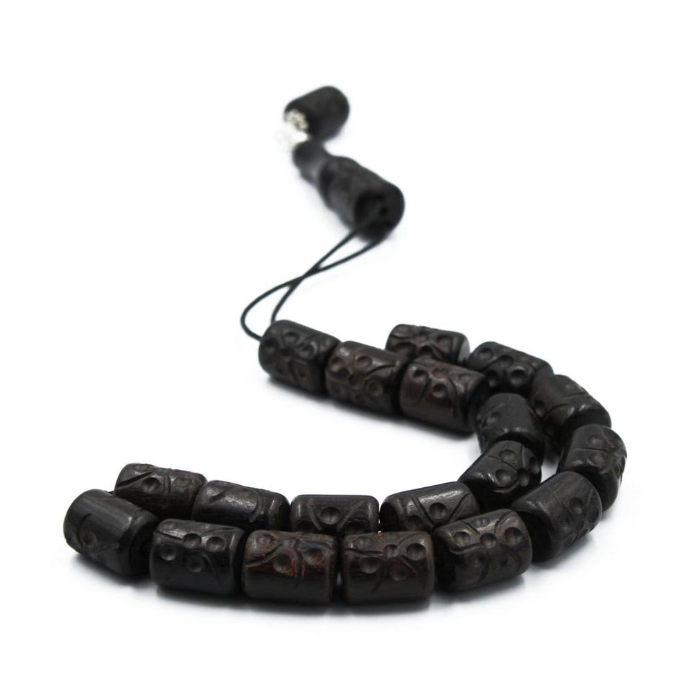 Ebony carved rosary (19 beads)  - 3