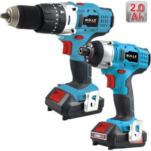 Lithium Hammer Drill and Screwdriver Set 18 V 2x2.0Ah Bulle