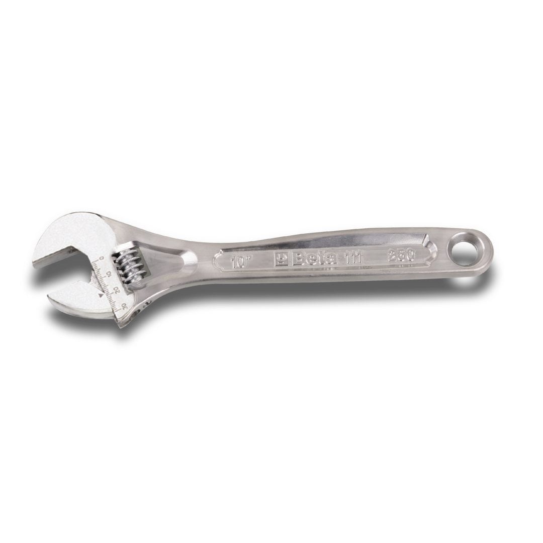 Adjustable wrenches with scales, chrome-plated