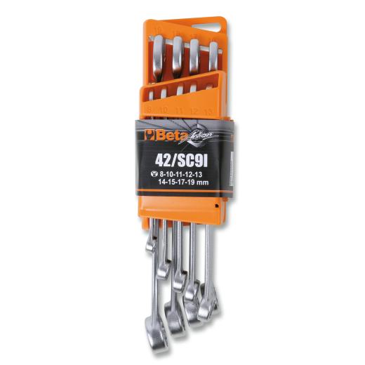 142/SC9I Set of 9 reversible ratcheting combination wrenches, with compact support Beta