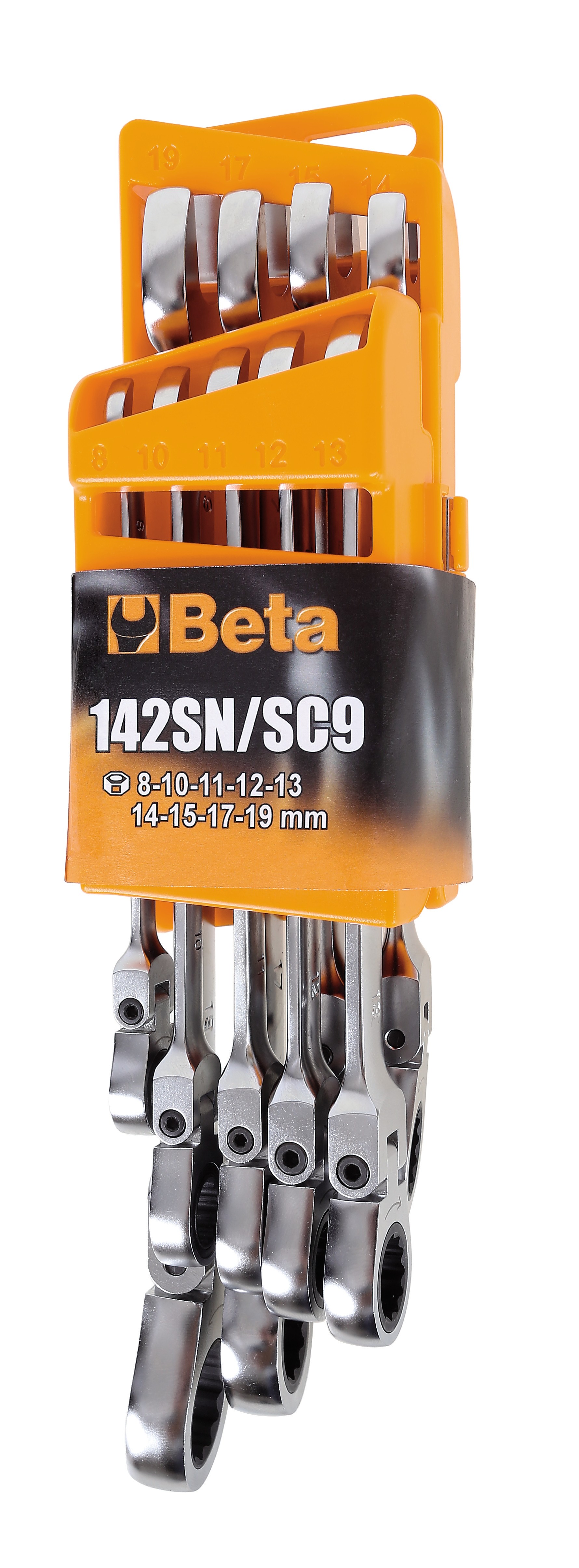 142SN/SC9 set of 9 swivel end ratcheting combination wrenches Beta
