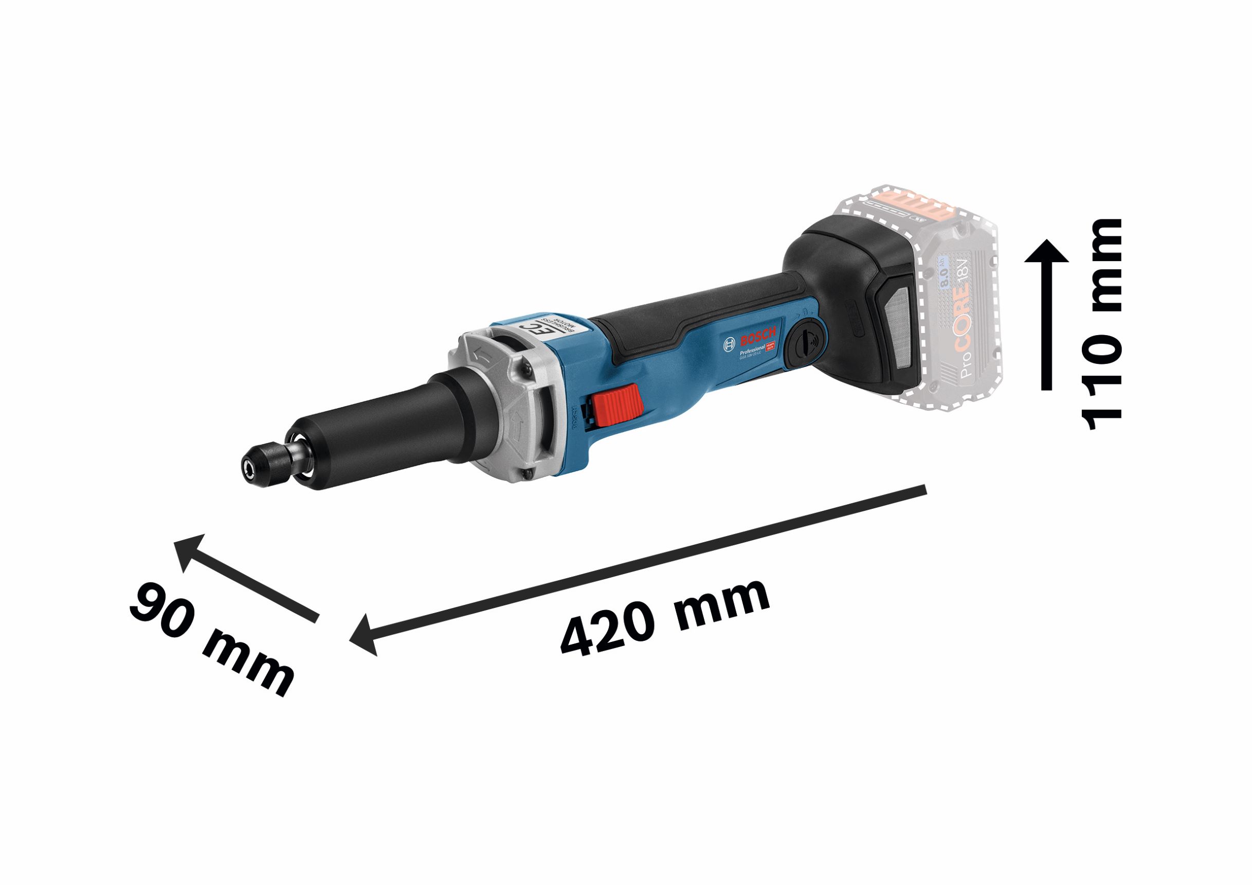 GGS 18V-23 LC Cordless Straight Grinder in L-Boxx Bosch - 3