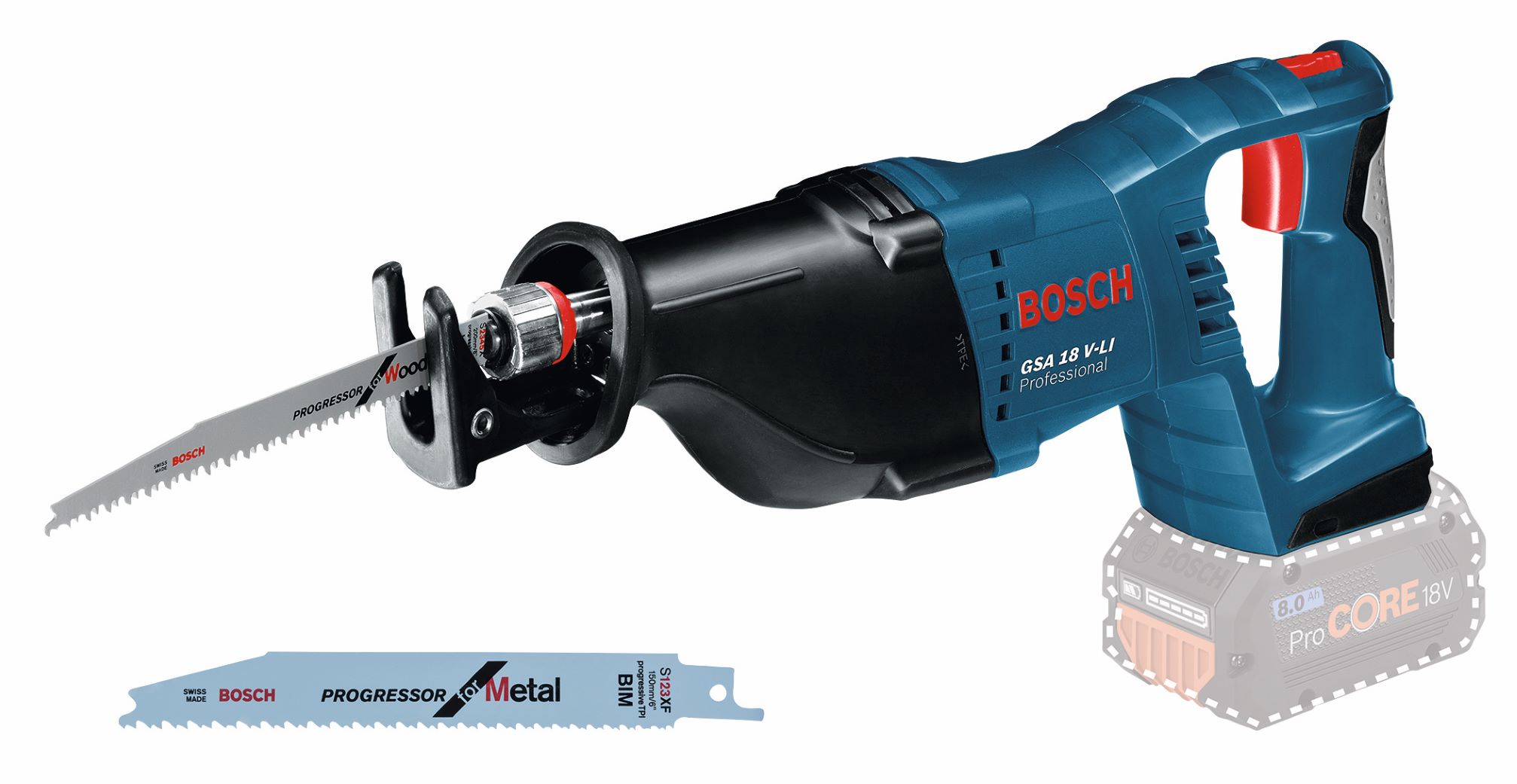 GSA 18 V-LI Cordless Reciprocating Saw in L-Boxx Bosch - 1