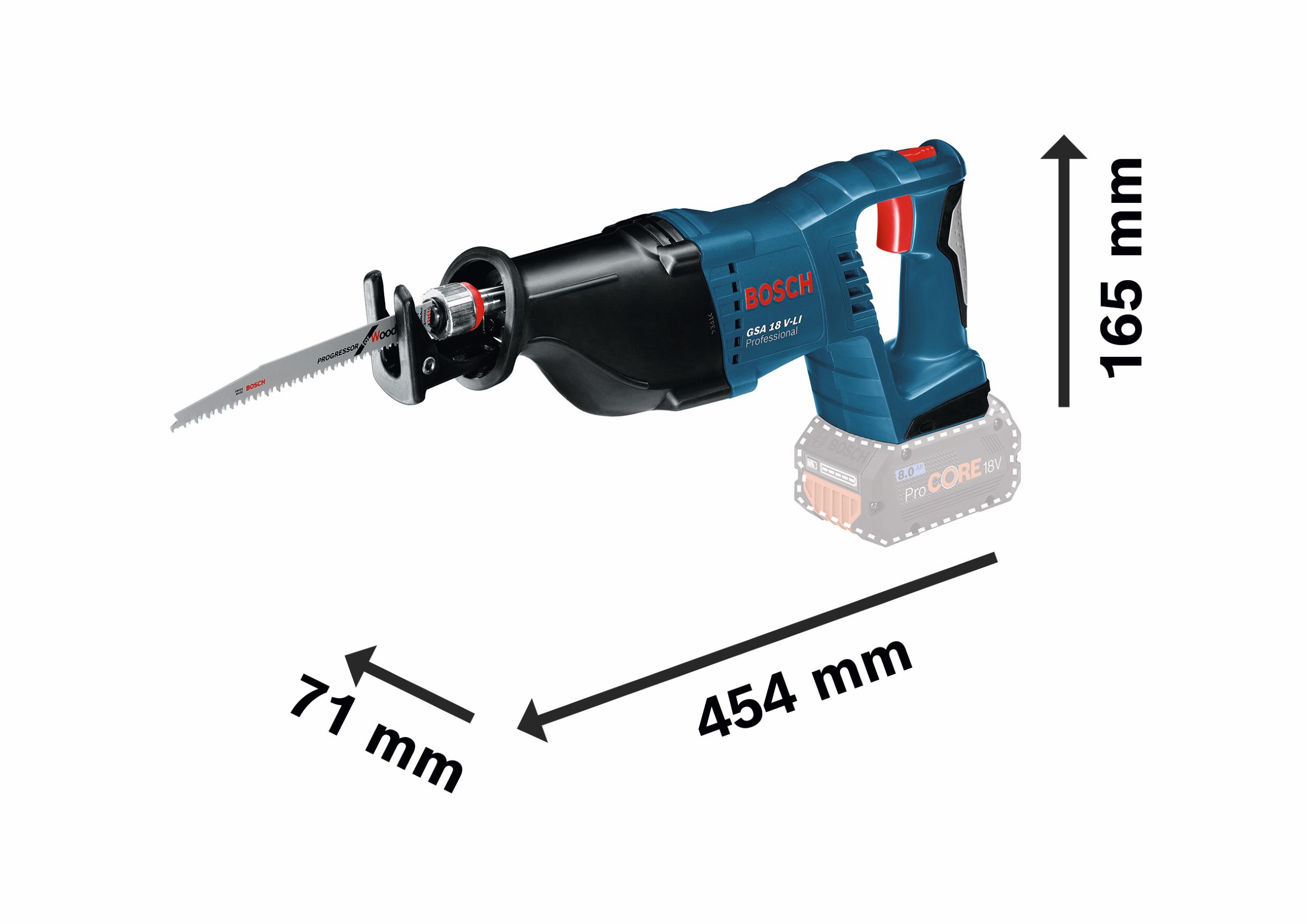 GSA 18 V-LI Cordless Reciprocating Saw in L-Boxx Bosch - 3