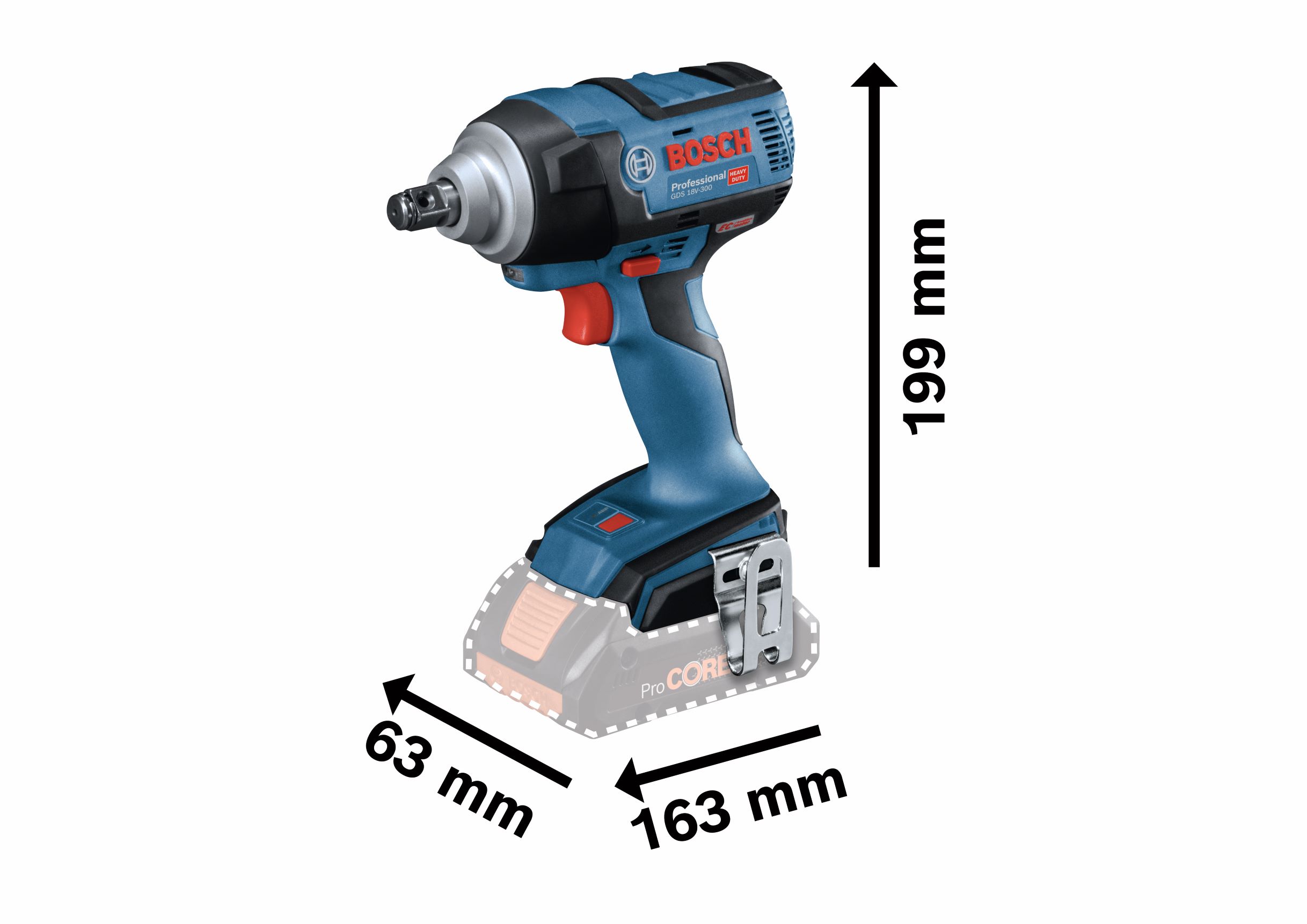 GDS 18V-300 Cordless Impact Wrench in L-Boxx Bosch - 3
