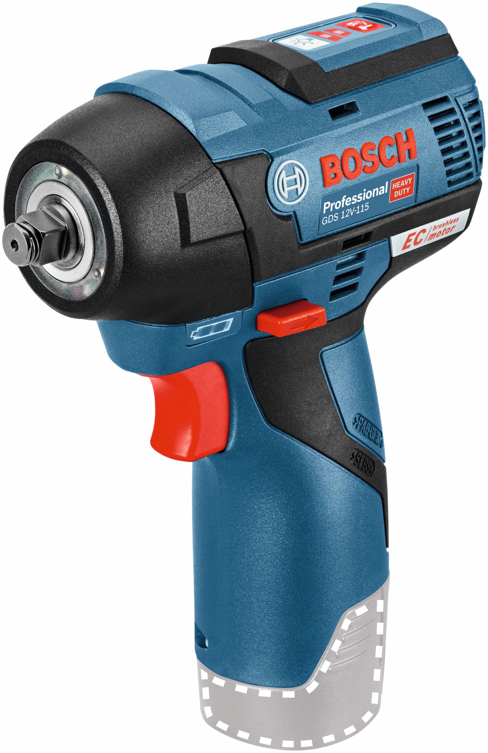 GDS 12V-115 EC Professional Cordless Impact Wrench in L-Boxx Bosch - 1