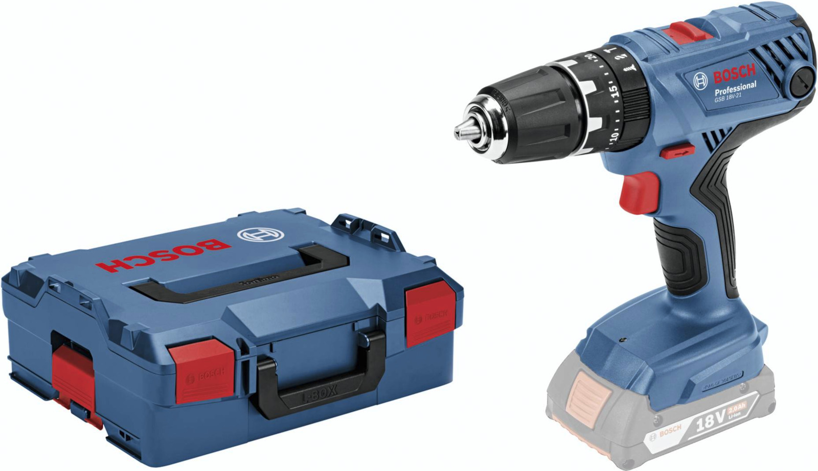 GSB 18V-21 Professional Cordless Combi Drill in L-Boxx Bosch - 2