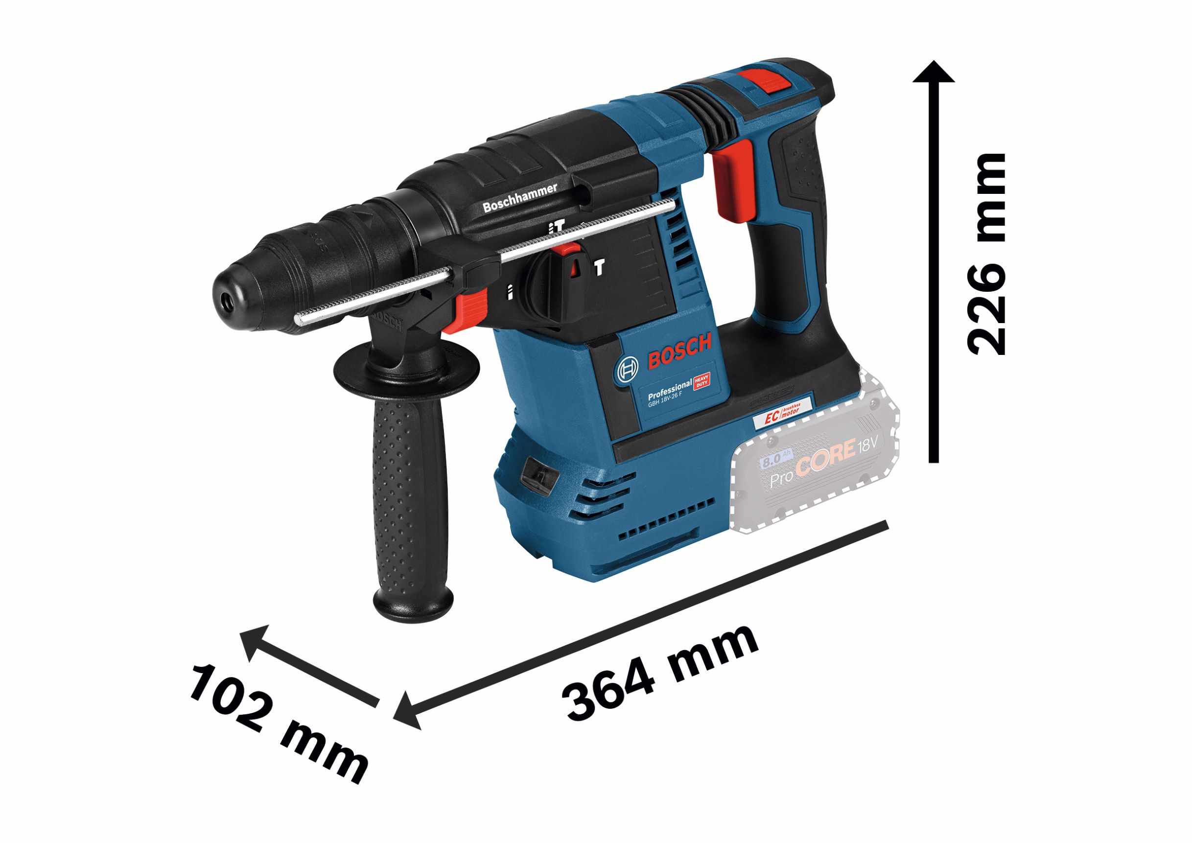 GBH 18V-26 F Professional Cordless Rotary Hammer with SDS Plus Bosch - 3