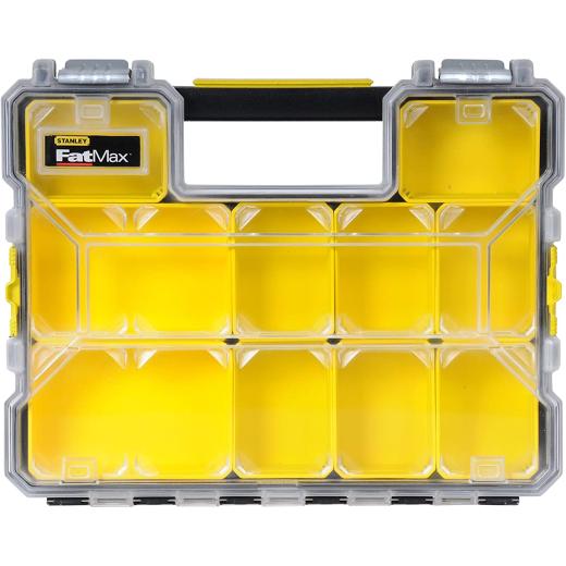FATMAX Pro Shallow Stackable Storage Organiser for Small Parts, Removable Compartments