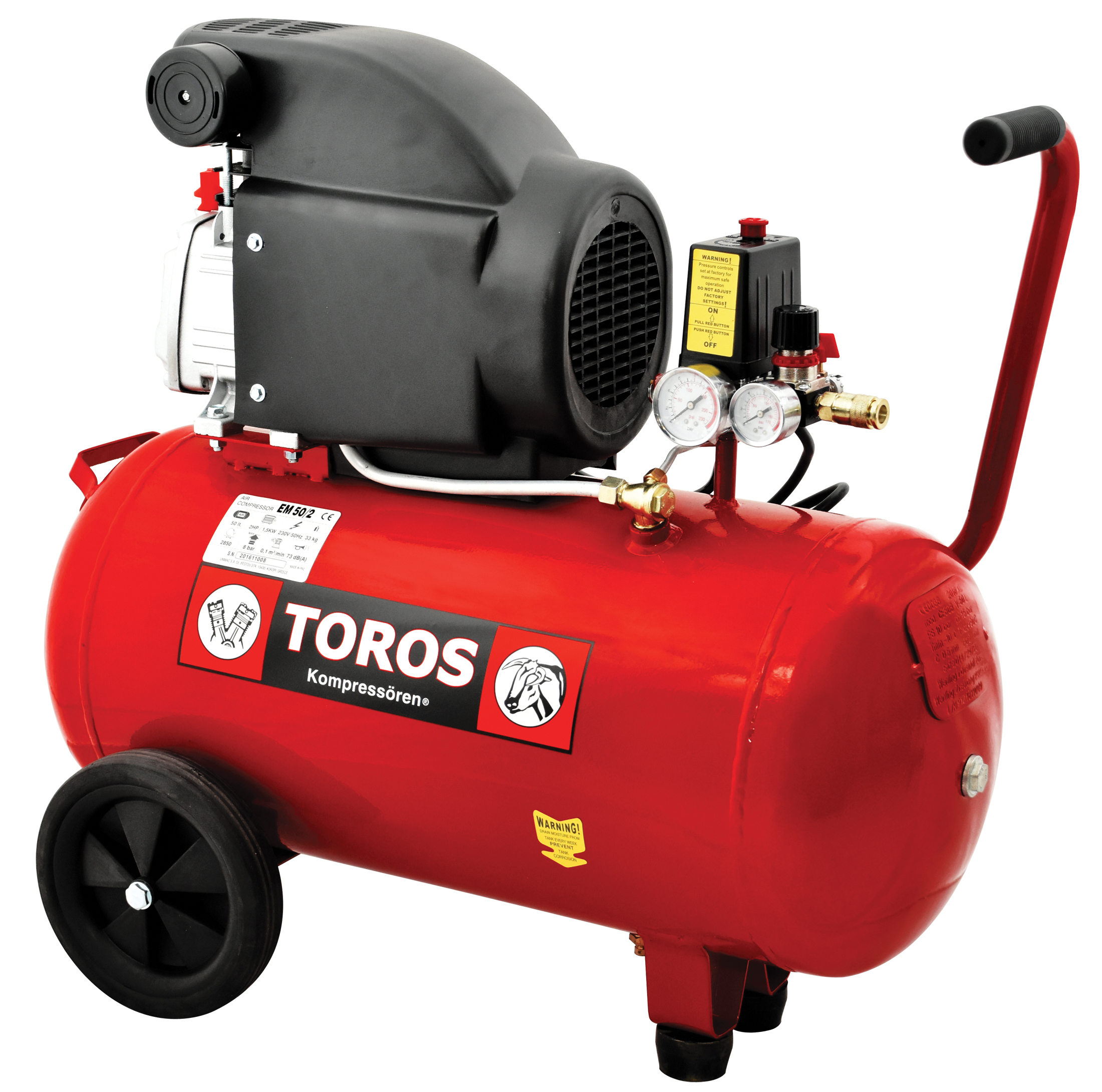 Single Block Oil Air Compressor 50lt/2hp Toros
