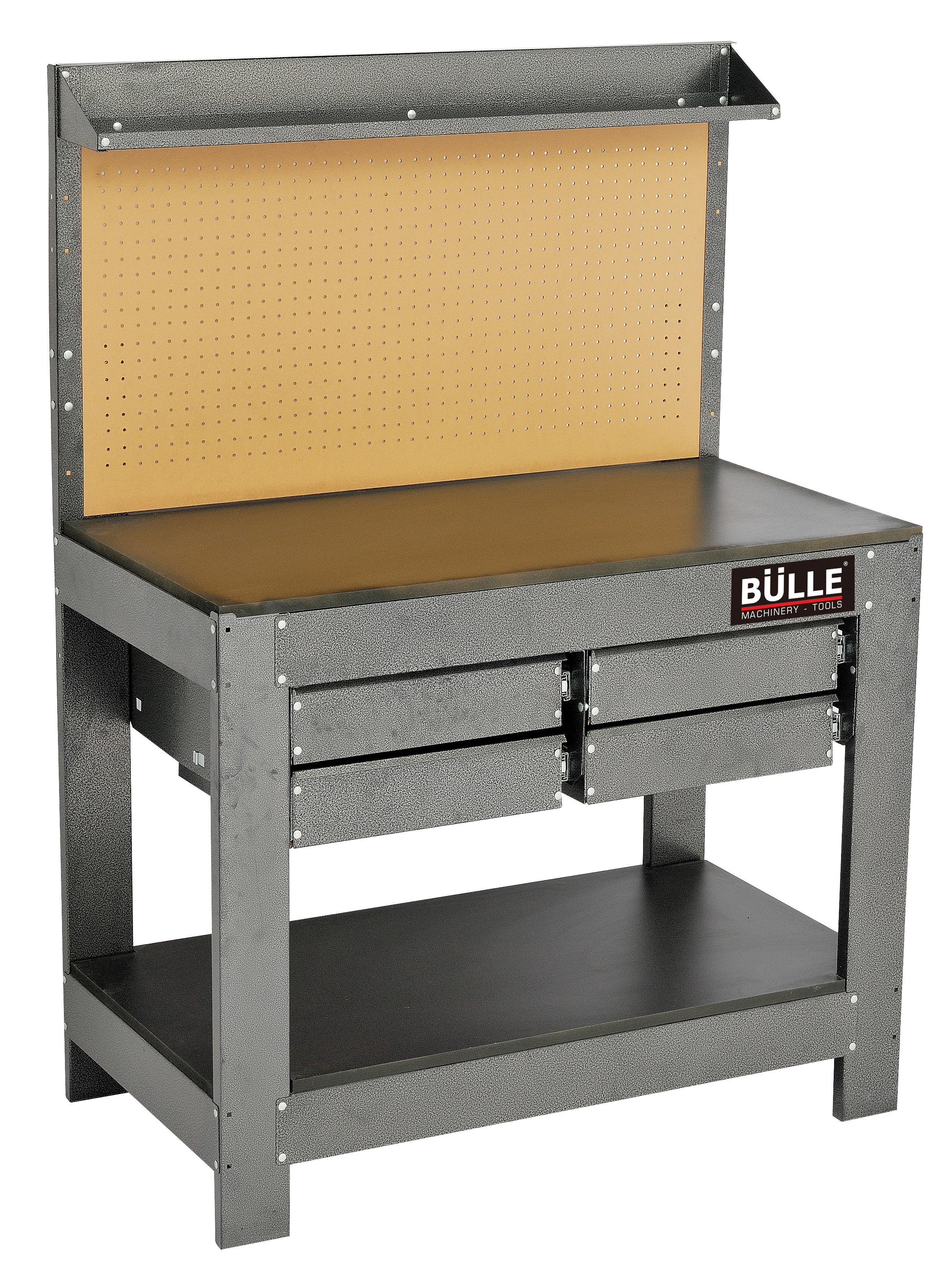 Heavy Duty Workbench with Pegboard and 4 Drawers Bulle