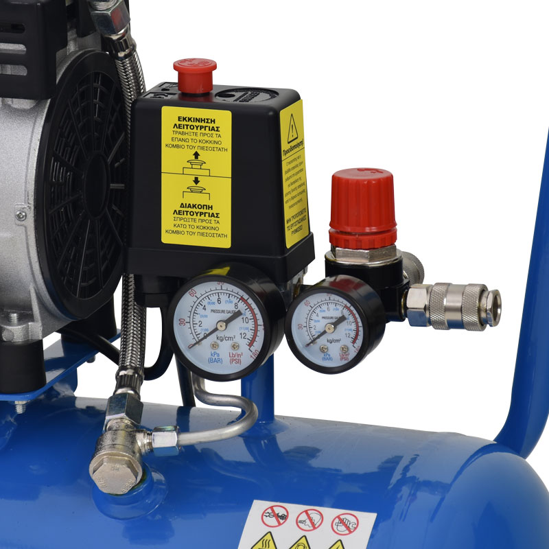 TOROS: ΑΕΡΟΣΥΜΠΙΕΣΤΗΣ OILFREE ΧΑΜΗΛΟΥ ΘΟΡΥΒΟΥ (SILENT) 24LT/1,0HP - 3
