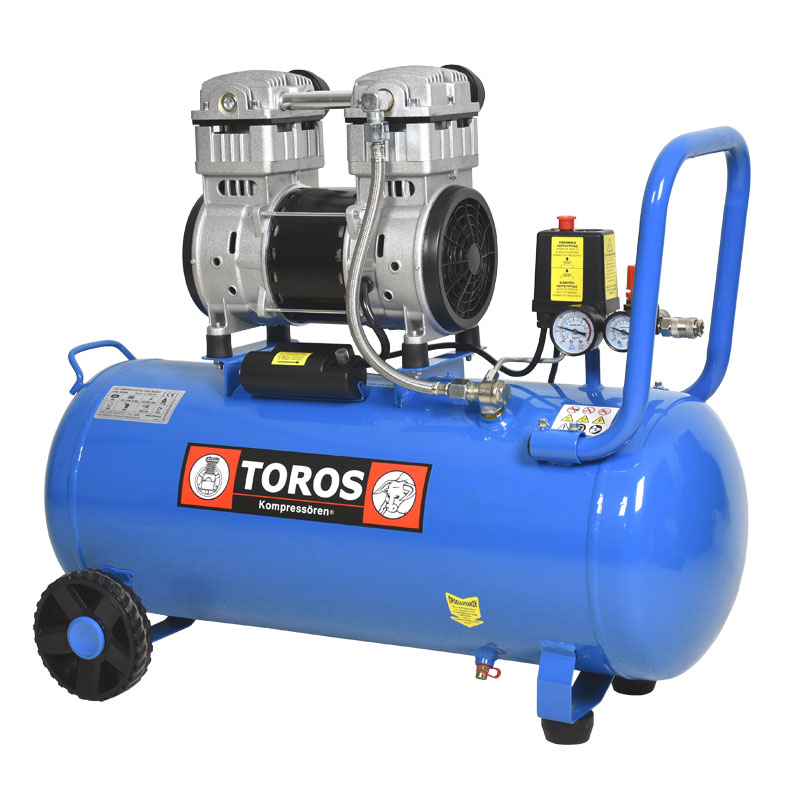 TOROS: ΑΕΡΟΣΥΜΠΙΕΣΤΗΣ OILFREE ΧΑΜΗΛΟΥ ΘΟΡΥΒΟΥ (SILENT) 50LT/2,0HP - 1