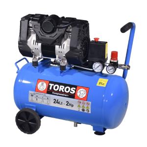 TOROS: ΑΕΡΟΣΥΜΠΙΕΣΤΗΣ OILFREE ΧΑΜΗΛΟΥ ΘΟΡΥΒΟΥ (SEMISILENT) 24LT/2,0HP – 10 BAR - 19140