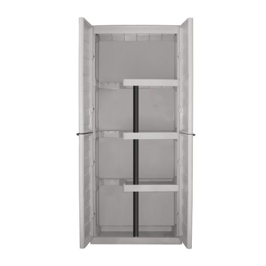 Plastic Cabinet with Shelves and broom space Spazio Unimac