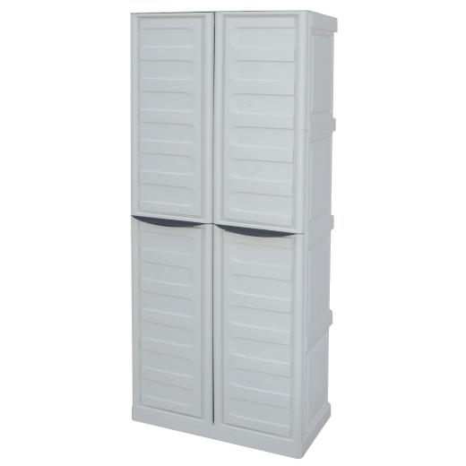 Plastic Cabinet with Shelves and broom space Spazio Unimac