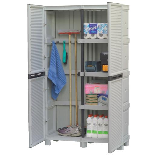 Plastic Cabinet with Shelves and broom space Concept Unimac
