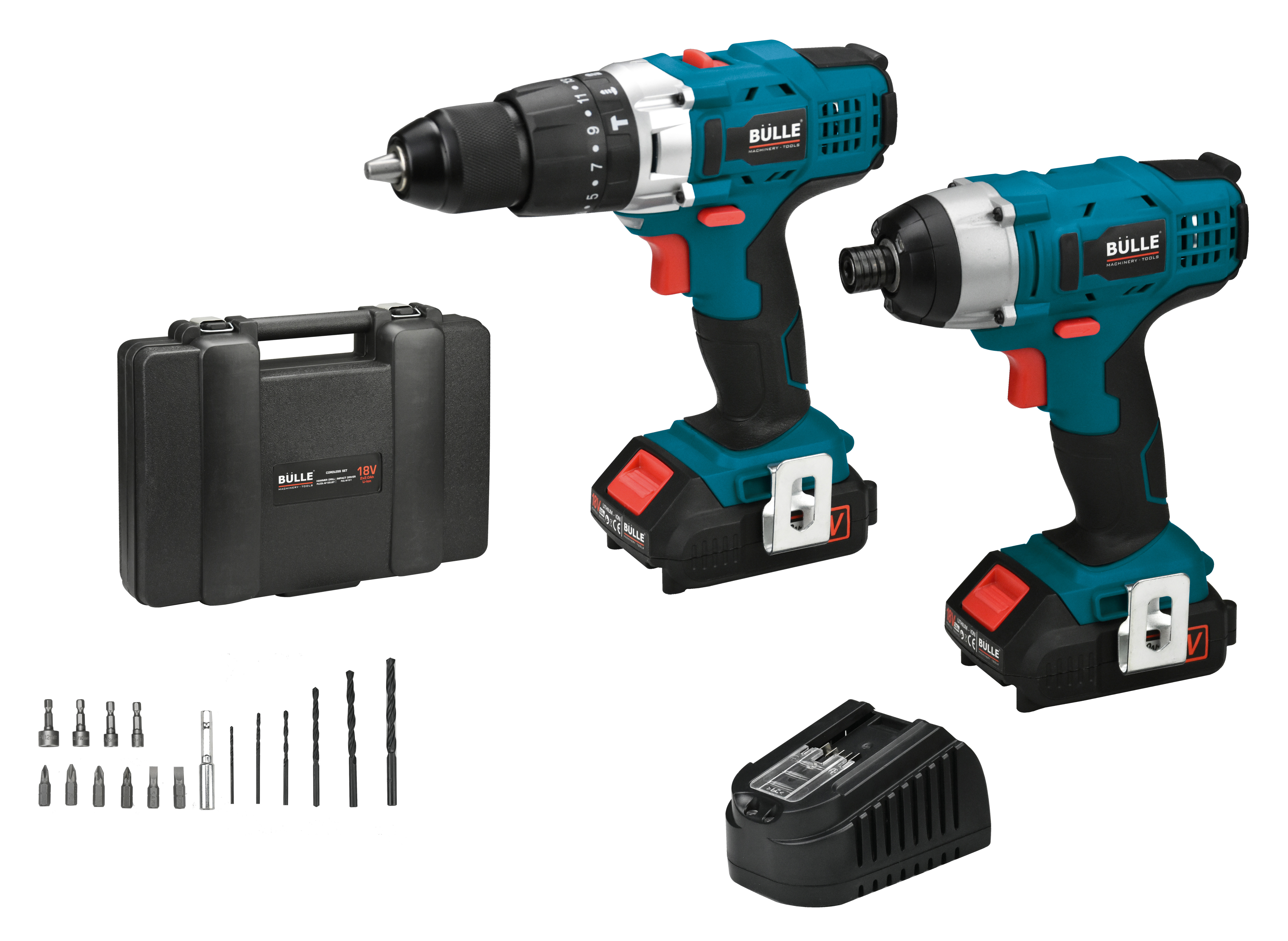 Lithium Hammer Drill and Screwdriver Set 18 V 2x2.0Ah Bulle - 3