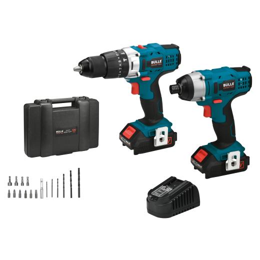 Lithium Hammer Drill and Screwdriver Set 18 V 2x2.0Ah Bulle