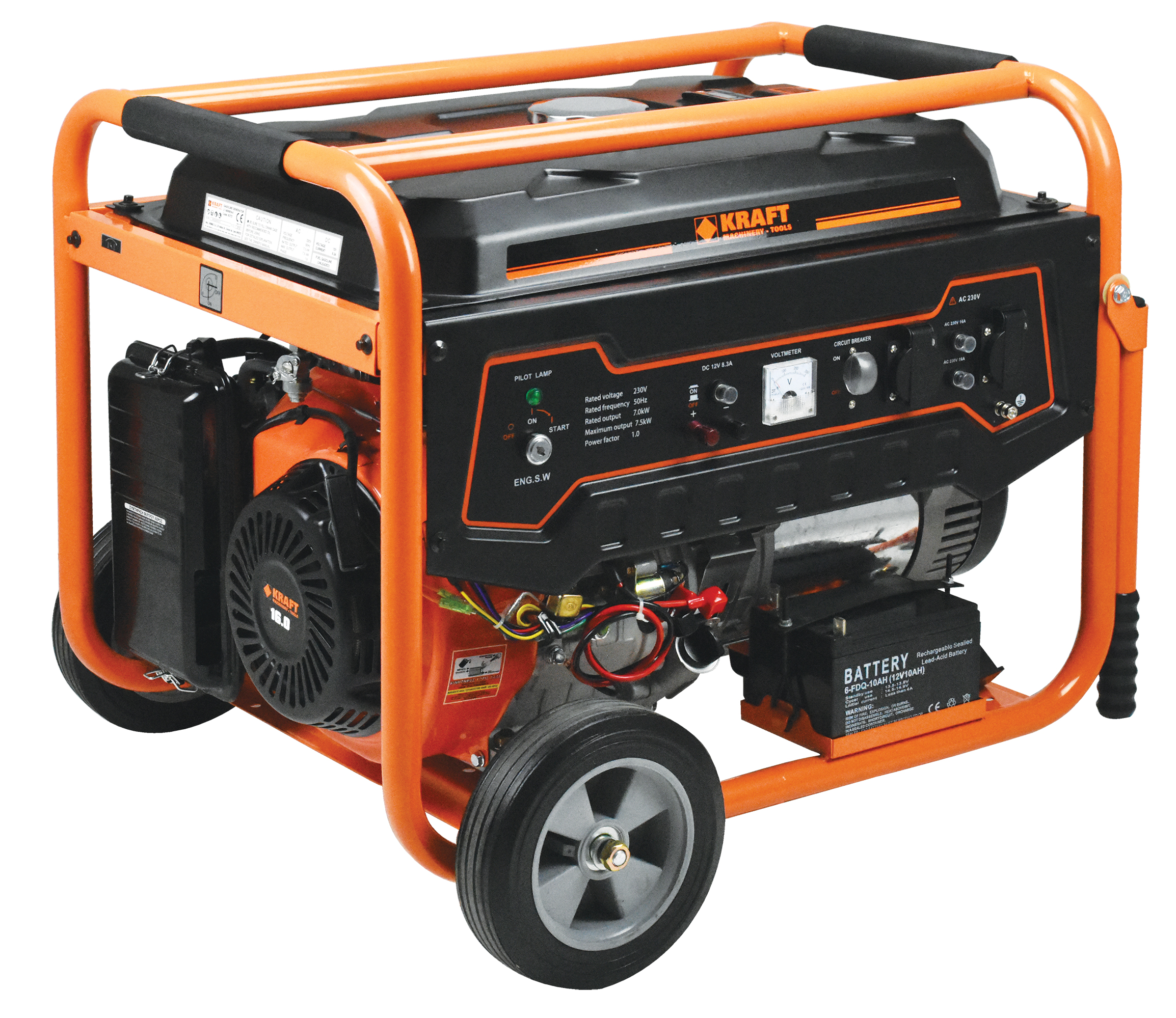Electric Generator with Starter and Battery 7000W Kraft