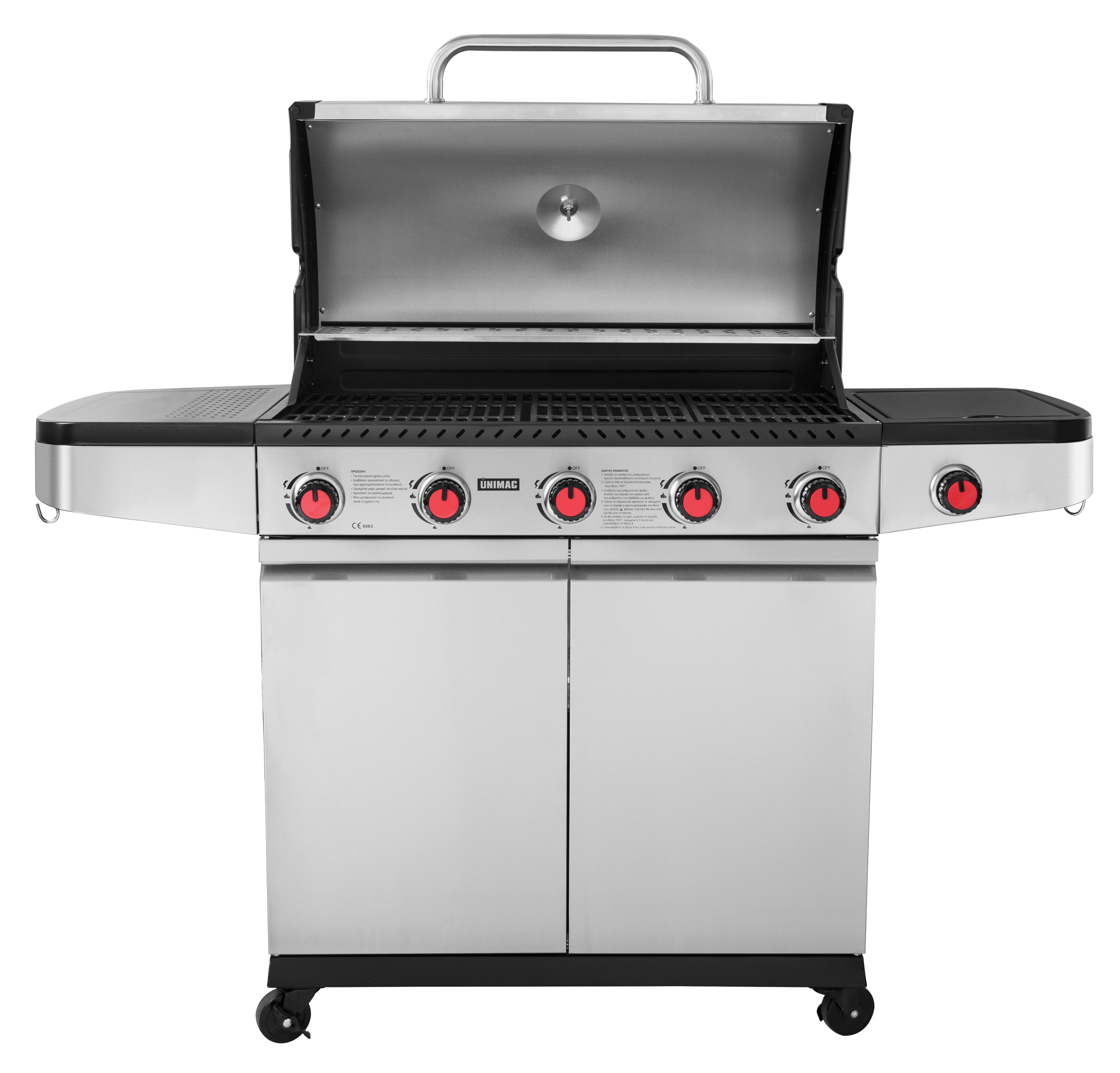 Gas Barbeque Premium INOX with 4 Burners and a side cob Unimac - 2