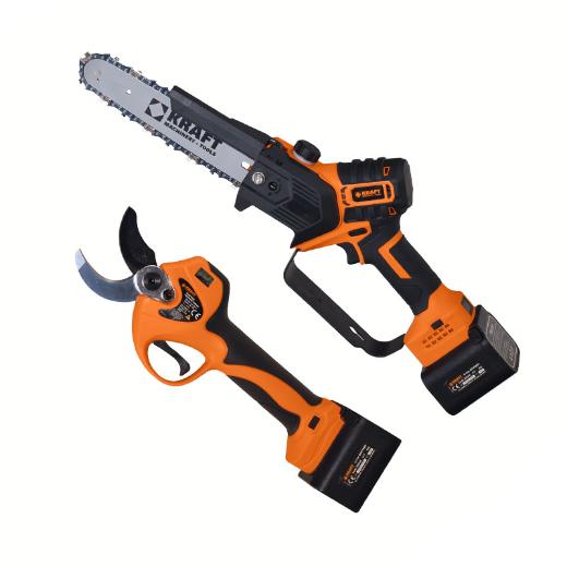 Σετ Ψαλίδι Κλαδέματος και Αλυσοπρίονο Μπαταρίας 21V Kraft