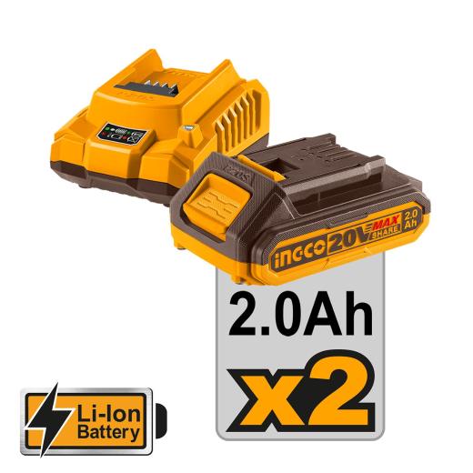 Κρουστικό Δραπανοκατσάβιδο Compact Μπαταρίας 20V Li-Ion Ingco