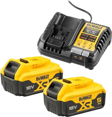 Σετ 2 XR Μπαταρίες 5,0Ah και Φορτιστής XR Dewalt