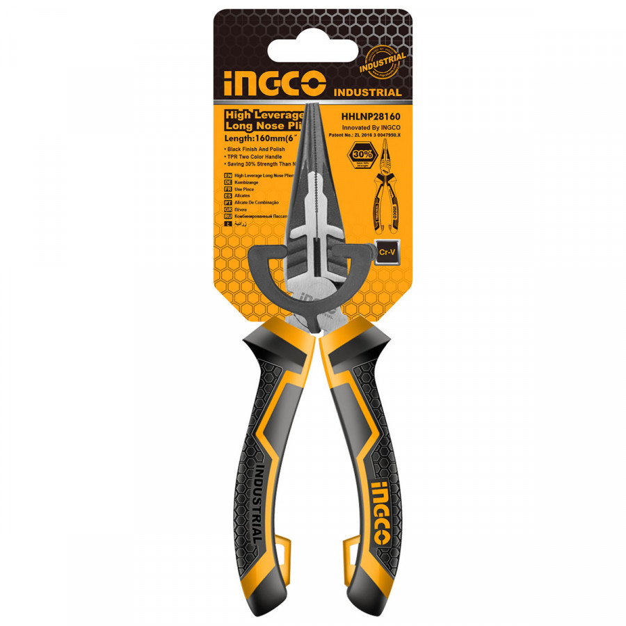 High leverage long nose pliers 160mm INGCO - 2