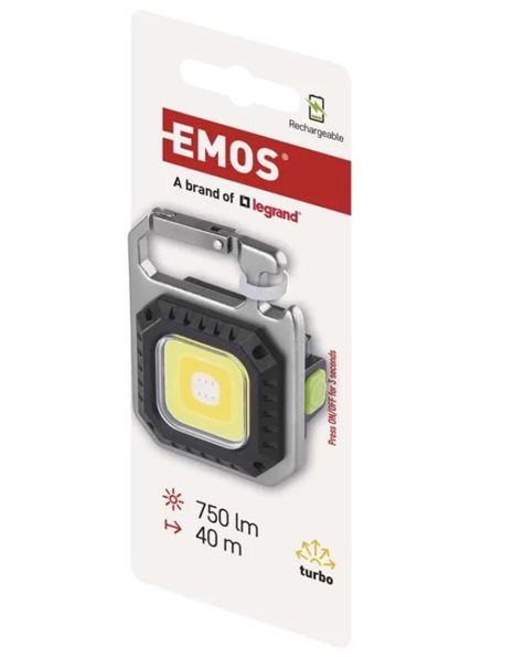 Φακός Μπρελόκ Επαναφορτιζόμενος LED 750lm και Ανοιχτήρι IP44 Emos - 5