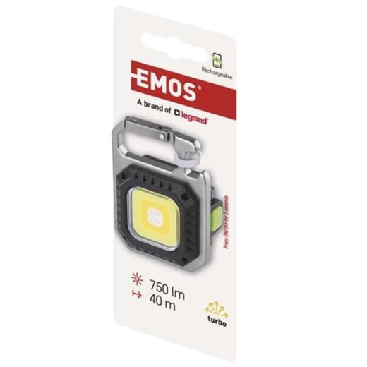 Φακός Μπρελόκ Επαναφορτιζόμενος LED 750lm και Ανοιχτήρι IP44 Emos