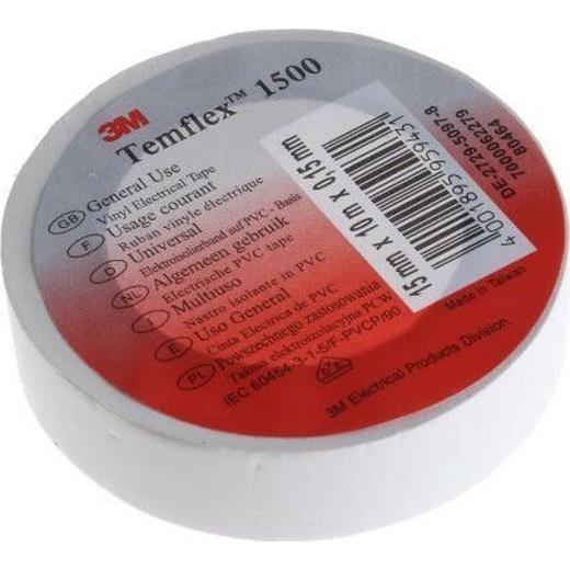Μονωτική Ταινία Temflex 1500 Λευκή 19x20mm 3M