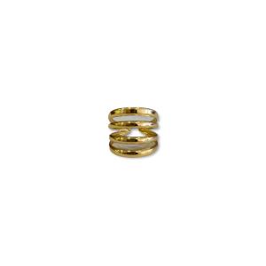Γυναικείο δαχτυλίδι, σχέδιο με γραμμές από ανωξείδωτο τσάλι - 3494