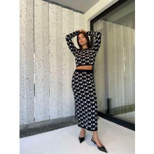 LOGO KNITTED MIDI SKIRT INNA MANOLI - 12485