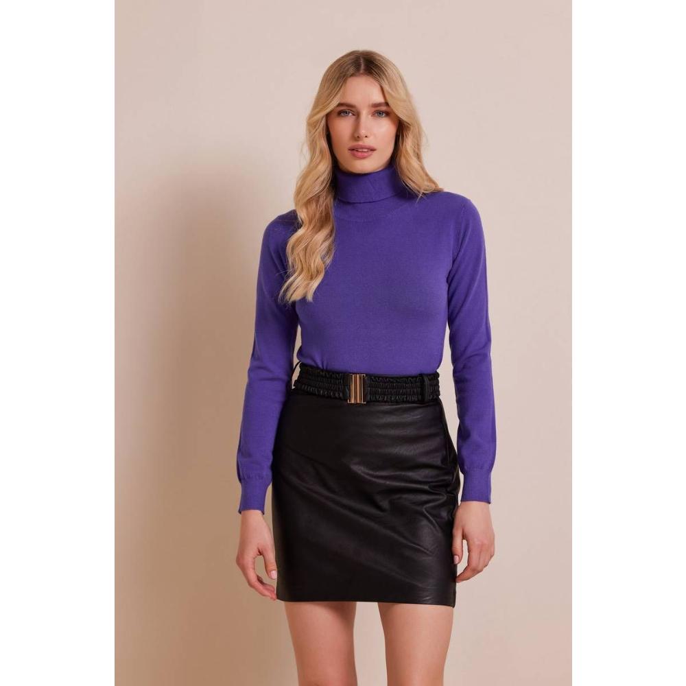 Faux leather belted mini skirt STORMI MIND MATTER