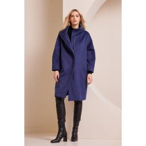 Παλτό μάλλινο μπλε με όρθιο γιακά SINA MIND MATTER - 13021