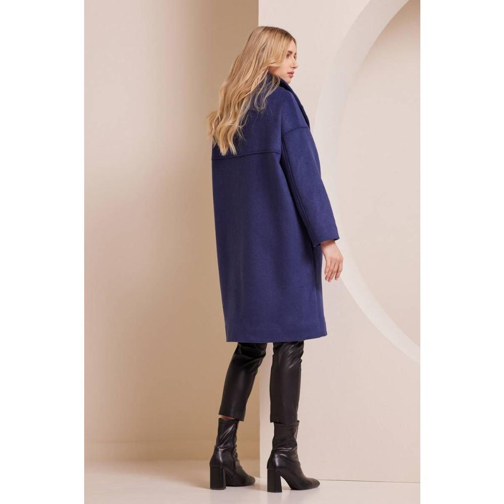 Wool-blend oversized blue coat SINA MIND MATTER
