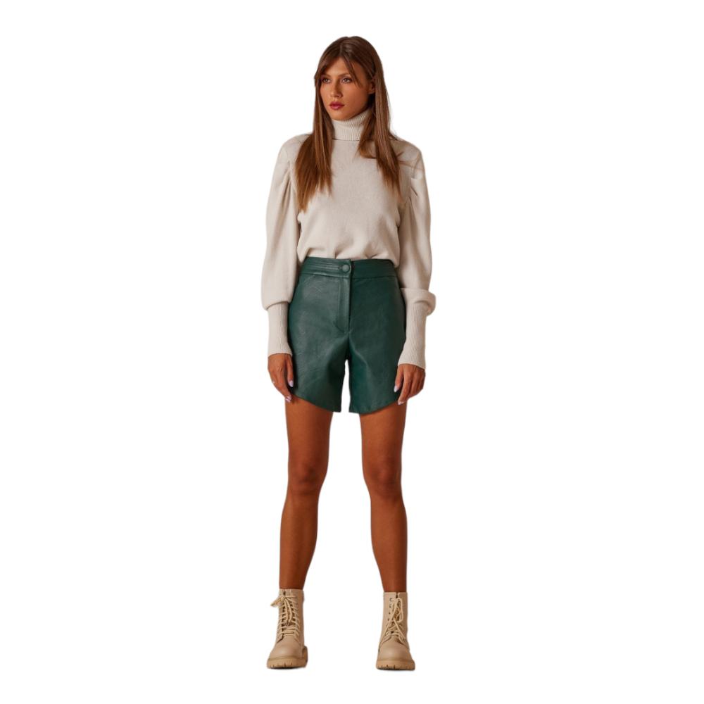 MIND MATTER SOMMER Asymmetric faux leather shorts 2022W022