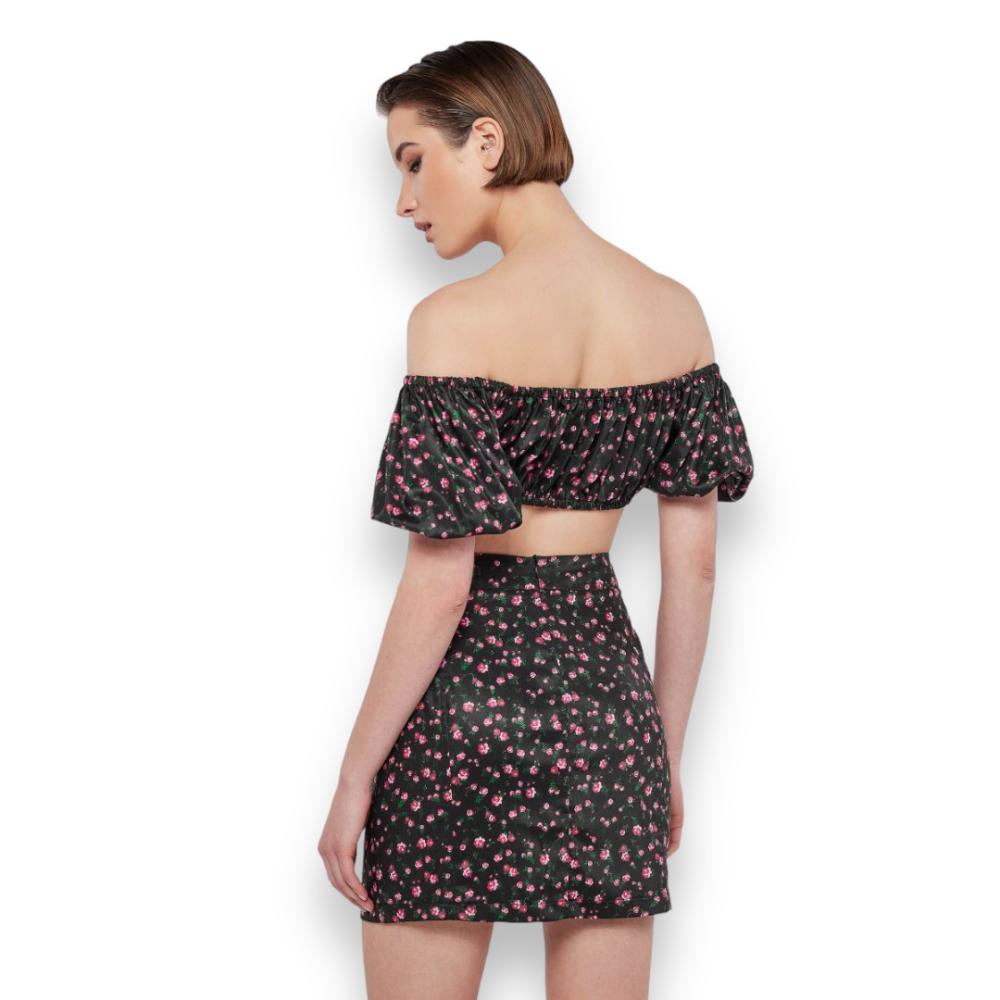 Mini skirt in dark floral KYLA MIND MATTER 2023S048