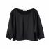 Si belle Μαύρη μπλούζα από γυαλιστερό φούτερ με 3/4 μανίκι - 0