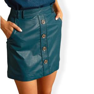 Lovin Cloz Eco-leather φούστα με κουμπιά - 3381