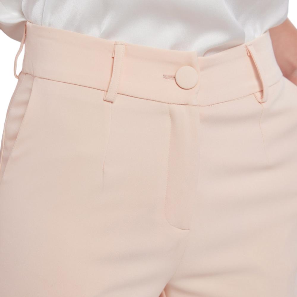 Straight leg light pink cropped trousers LEONA MIND MATTER 2023S301