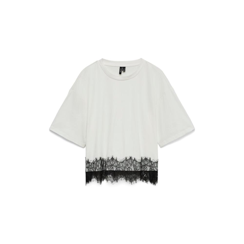 VMREBECCA 2/4 LACE DETAIL TEE EXP 10351657