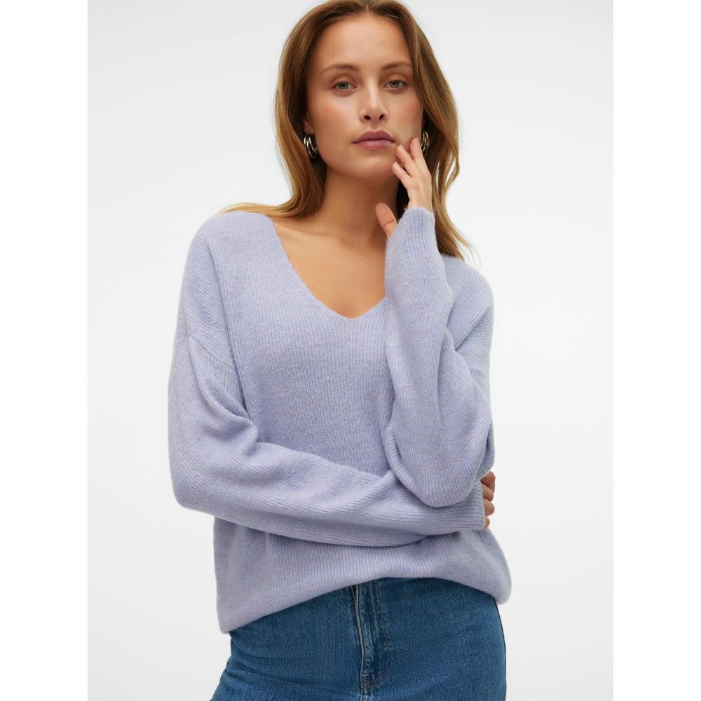 VMCREWLEFILE LS V-NECK BLOUSE NOOS 10233357