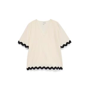 VMJENNA S/S V-NECK TOP WVN BTQ GA 10341323 - 20476