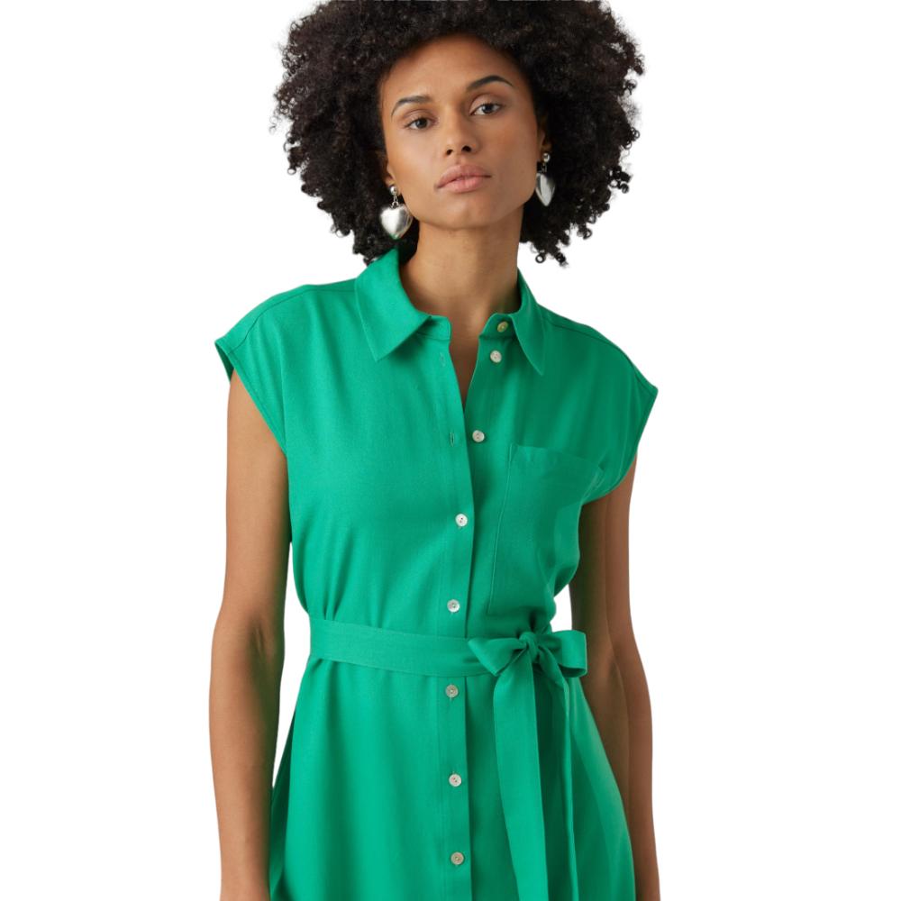 Woman green calf shirt dress MYMILO VERO MODA 10282532