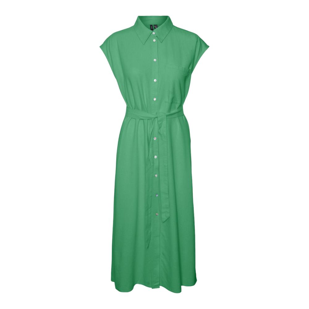 Woman green calf shirt dress MYMILO VERO MODA 10282532 - 5