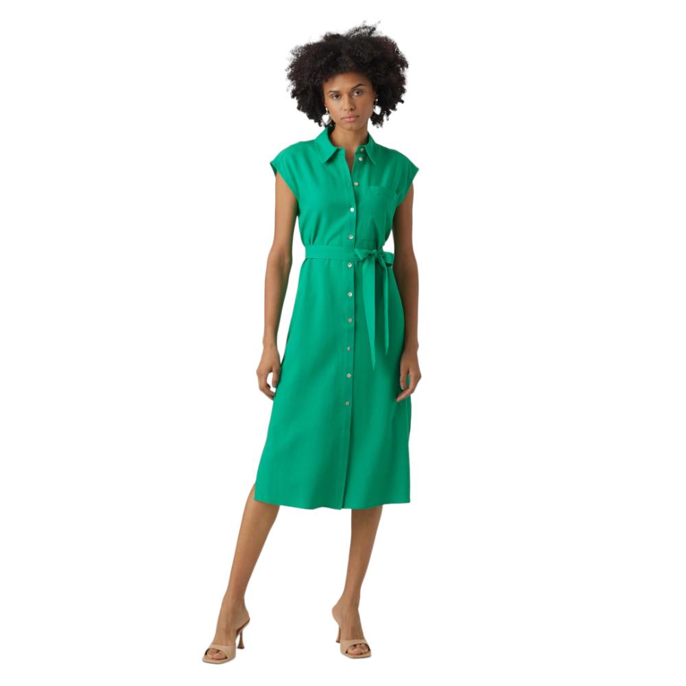 Woman green calf shirt dress MYMILO VERO MODA 10282532 - 1