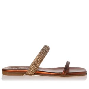 ΓΥΝΑΙΚΕΙΑ ΔΕΡΜΑΤΙΝΑ FLATS ΜΕ ΣΤΡΑΣ SANTE 22-310 - 12073
